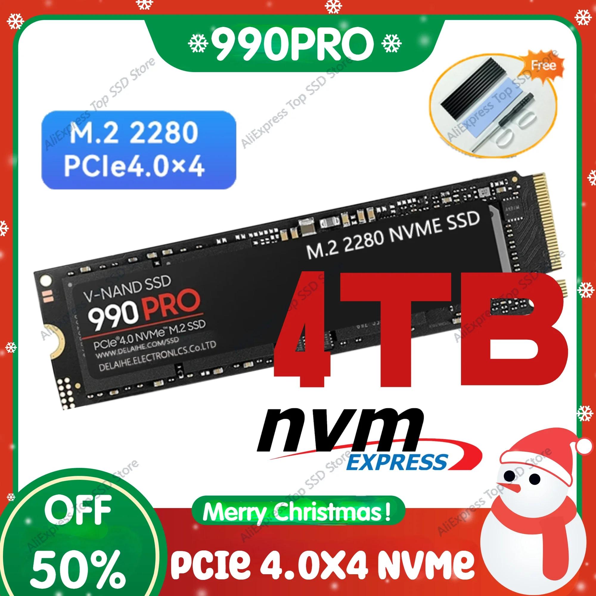 990PRO SSD PCIe 4.0 Nvme M2 SSD, 7000 mb/s, 4TB, 2TB, 1TB, 512GB, M.2 ָ Ʈ ̺, M2 2280  SSD, PS5 ũž ƮϿ